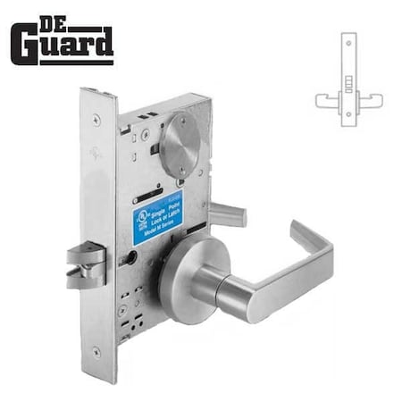 Deguard Extra Heavy Duty Mortise Lock - Passage - NC -26D DM1001-LR01-NC-26D